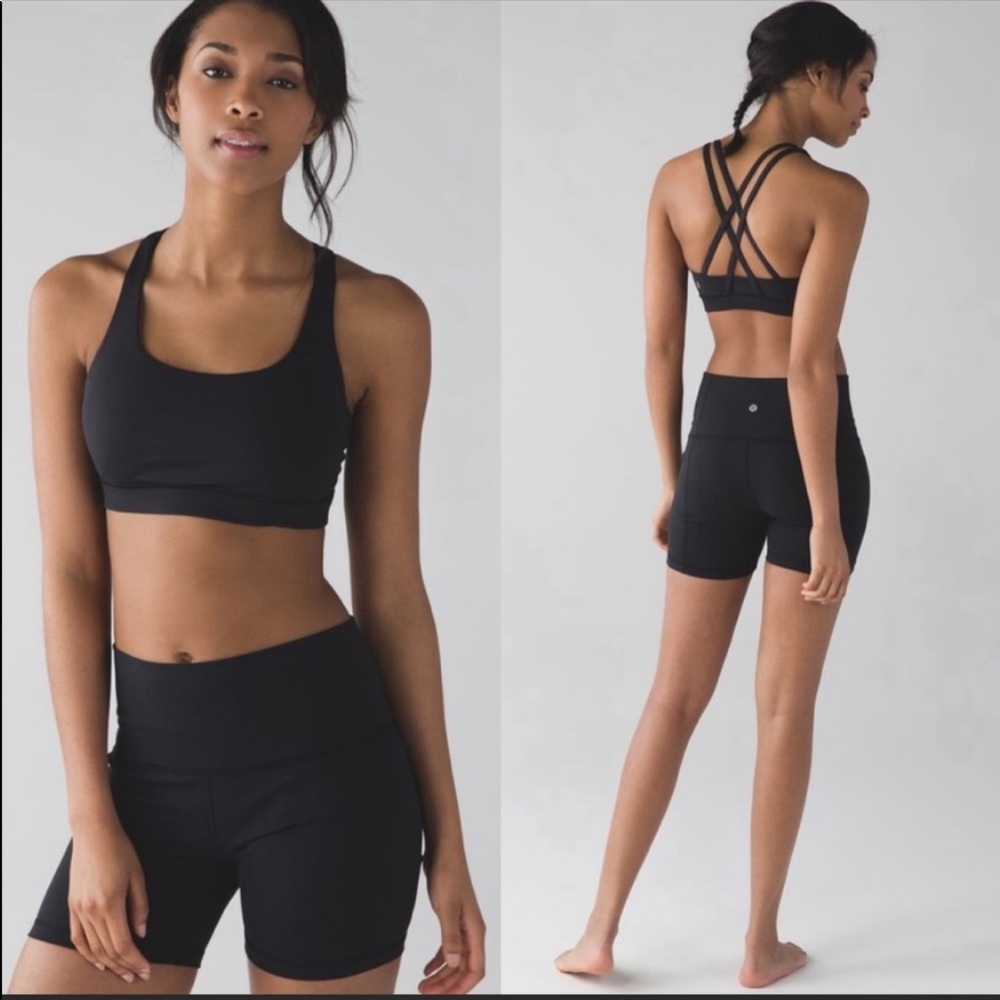 Lululemon womens energy bra black size 4